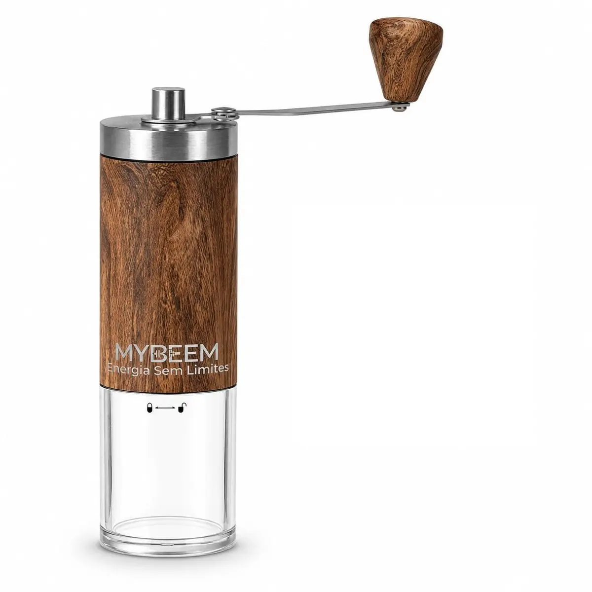 MYBEEM Moedor de Café Manual, Moinho Cônico Cerâmica Portátil Ajustável, 9 Níveis de Moagem, Ajuste Preciso para Espresso, V60, Moka e Prensa Francesa, Alça Dobrável 290g para Casa, Escritório