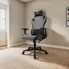 Cadeira Gamer Tgt Heron Tx Tecido Pistão Classe 4 Suporta até 130KG, Preto E Cinza - 1