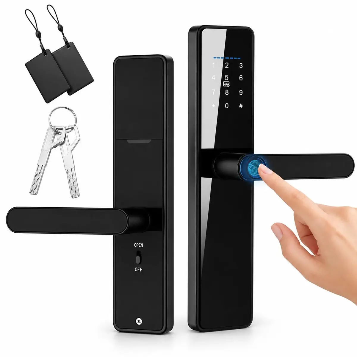 MYBEEM 4 em 1 Fechadura Eletronica, Fechadura Digital Biométrica,Fechadura Eletrônica
