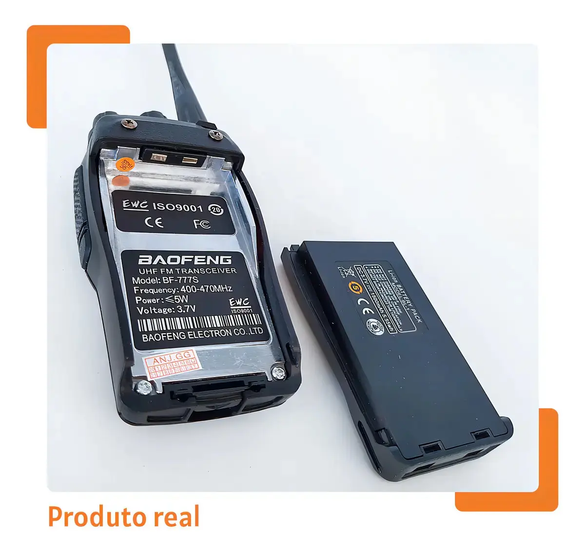 Kit 2 Radio Comuncador 16 Ch 12km Baofeng 777s Ht Cor Preto thumbnail 2
