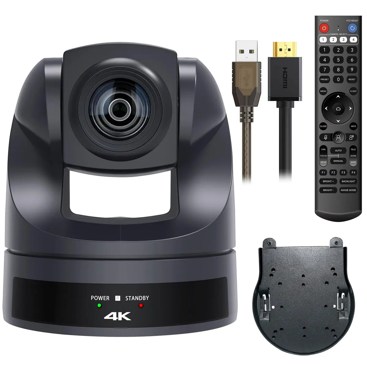 Câmera PTZ 4K HCSTVCON, Zoom Óptico 20X, USB 3.0/HDMI/LAN, para Videoconferência e Transmissão ao Vivo