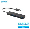 [R$16 Moedas/Taxa inclusa] HUB Anker 4 em 1 com 4 USB 3.0 - Para Computador, Notebook - 1