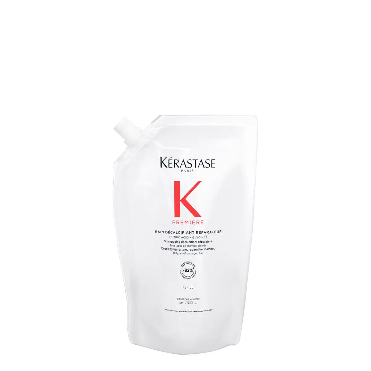 Kérastase | Shampoo Bain | Première Décalcifiant Réparateur | Para todos os tipos de cabelos danificados | Reparador descalcificante | Neutraliza a quebra | Ácido Cítrico | Glicina | Refil | 500ml