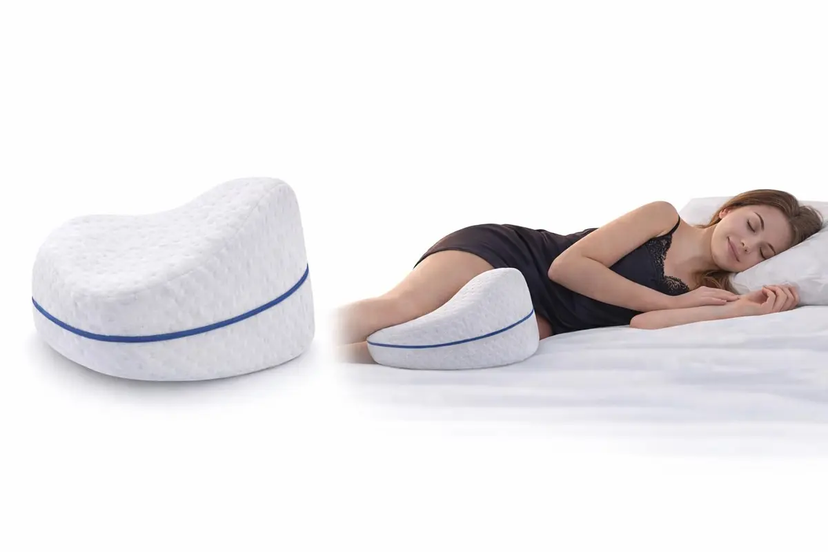 Almofada Ortopédica para Pernas e Joelhos em Espuma de Memória Travesseiro Anatômico para Dormir de Lado com Mais Conforto e Alinhamento - 1