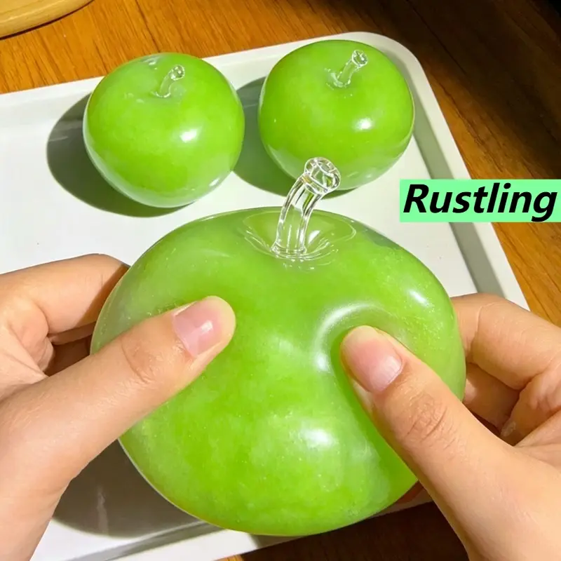 Brinquedo Sensorial Anti-stress Macio e Moldável em Formato de Maçã Verde, Crocante, Não Rebotante, de Elevação Lenta, com Força de Aperto Média, Presente - 1