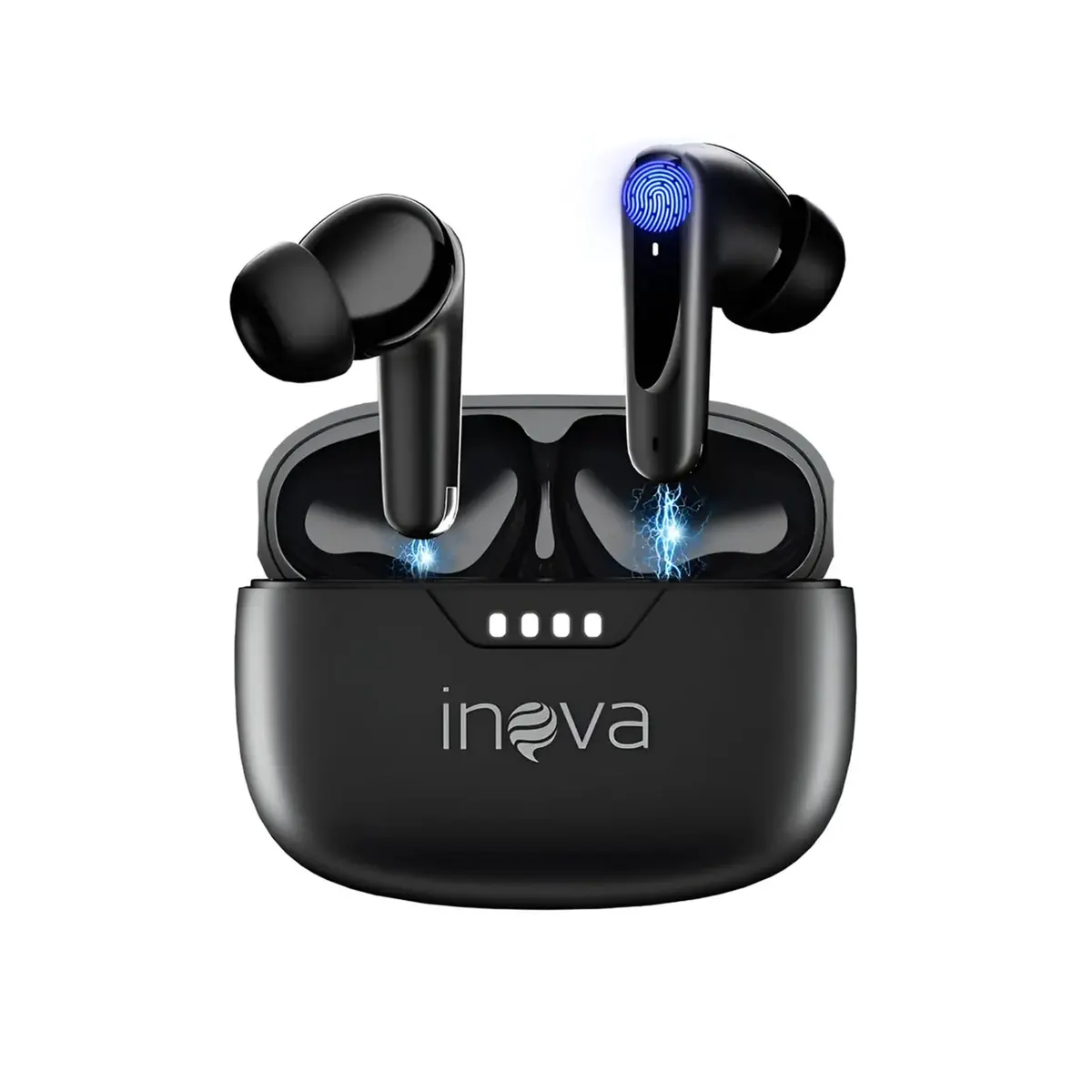 INAVA Fone de Ouvido Bluetooth 3ª Geração, 50 Horas de Bateria, Microfone com Cancelamento de Ruído (ENC), fone de ouvido esportivo Ergonômico, Ideal para Academia/Corrida/Trabalho (Preto)