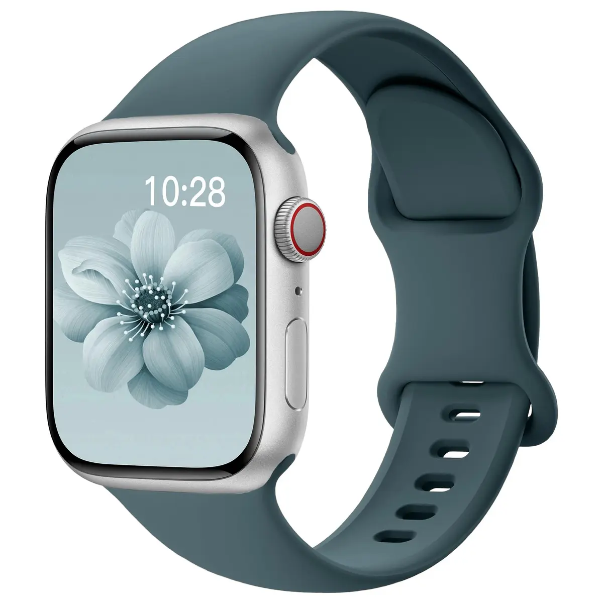 Pulseiras esportivas de silicone compatível com pulseiras de Apple Watch de 40 mm, 38 mm, 41 mm, 44 mm, 45 mm, 42 mm, 49 mm femininas e masculinas, pulseira de substituição esportiva macia e