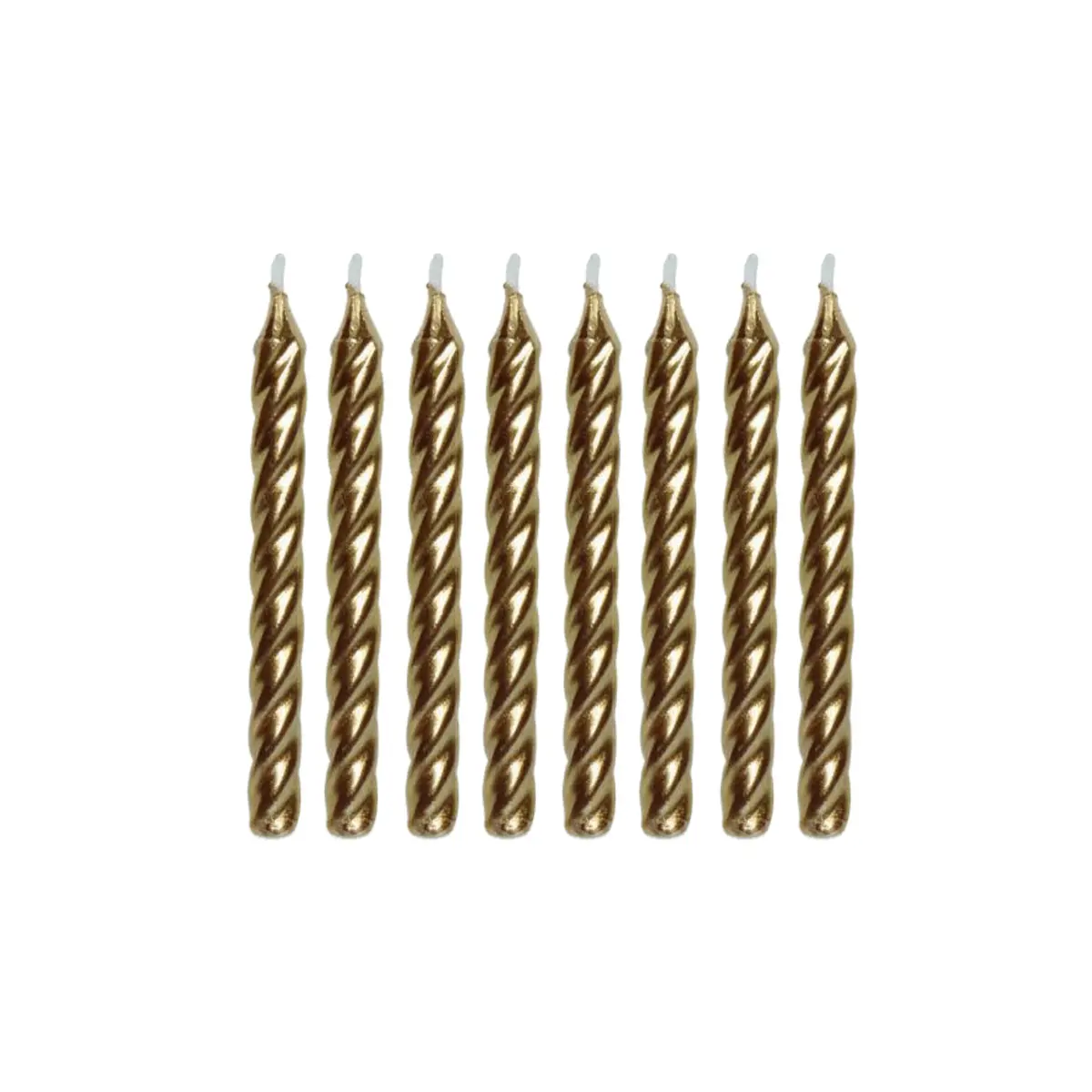 Kit 8 Velas Espiral Metalizada Aniversário Bolo Decoração Festa