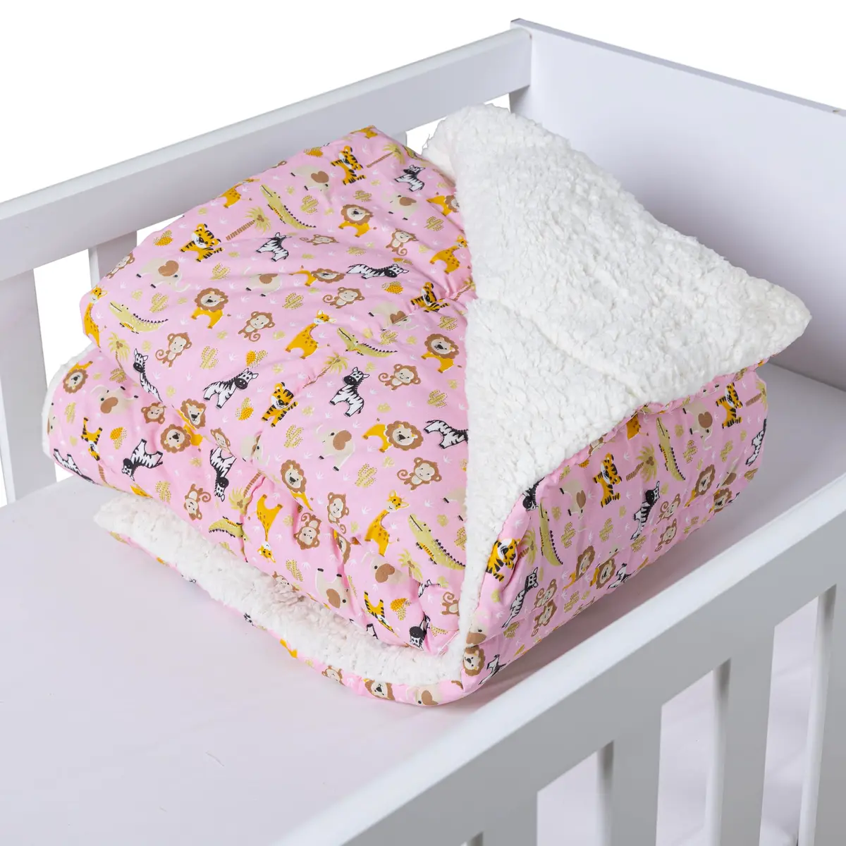 Brianna Coberdrom Bebê Algodão Sherpa Dupla Face Infantil (Fazendinha Rose)