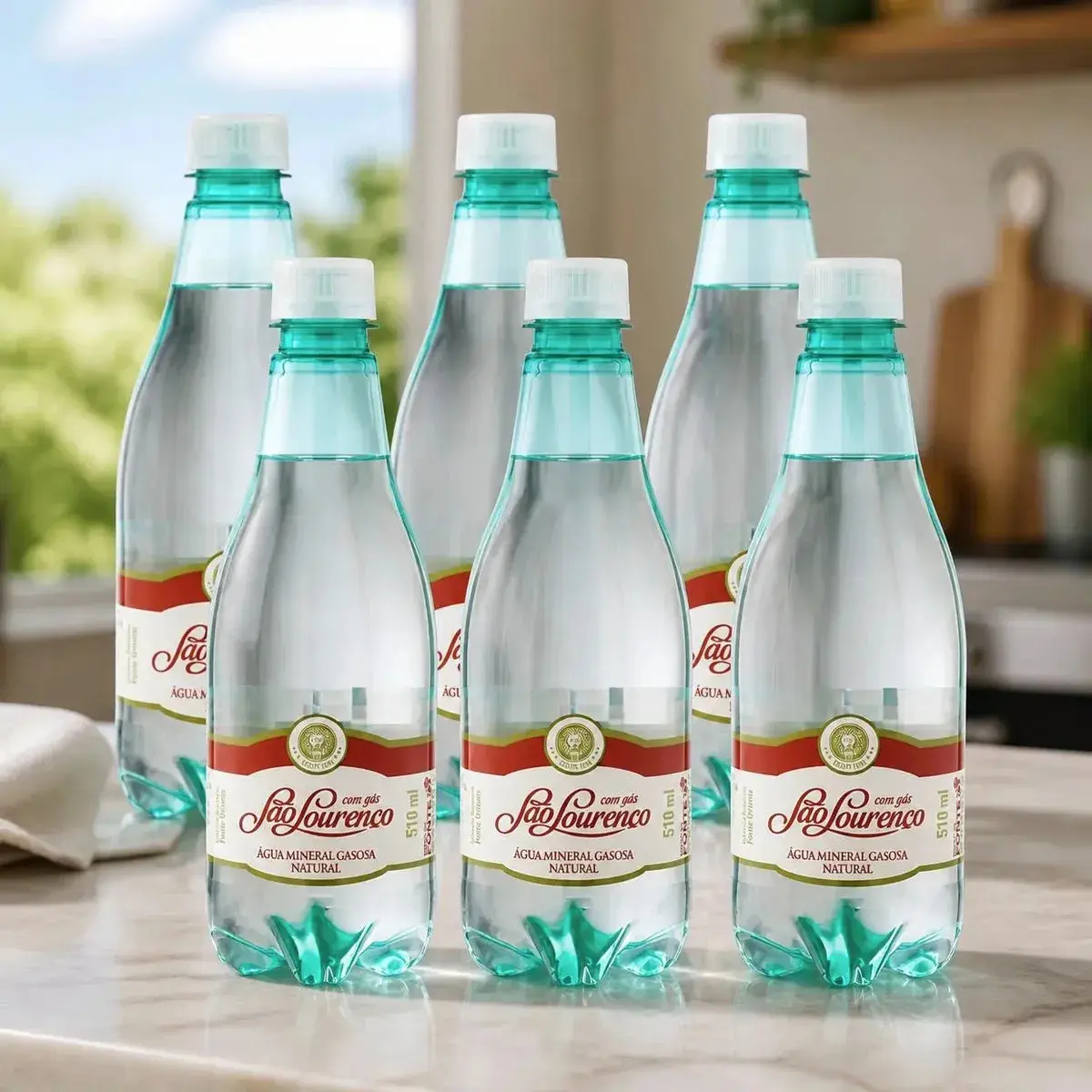 Água Mineral Natural Com Gás São Lourenço Pack 6x510ml
