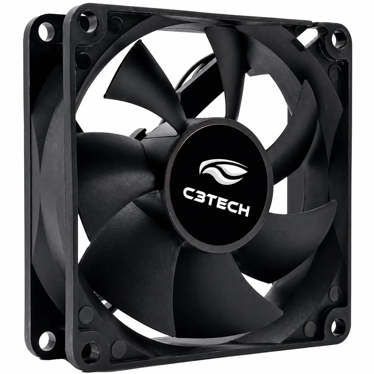 Cooler Fan C3Tech Storm F7-100BK 120mm Silencioso para PC Gamer | Fluxo de ar 43,2 CFM, 25,4 dBA, rolamento FDB, 1200 RPM, conector Molex 4 pinos e placa-mãe 3 pinos - 1