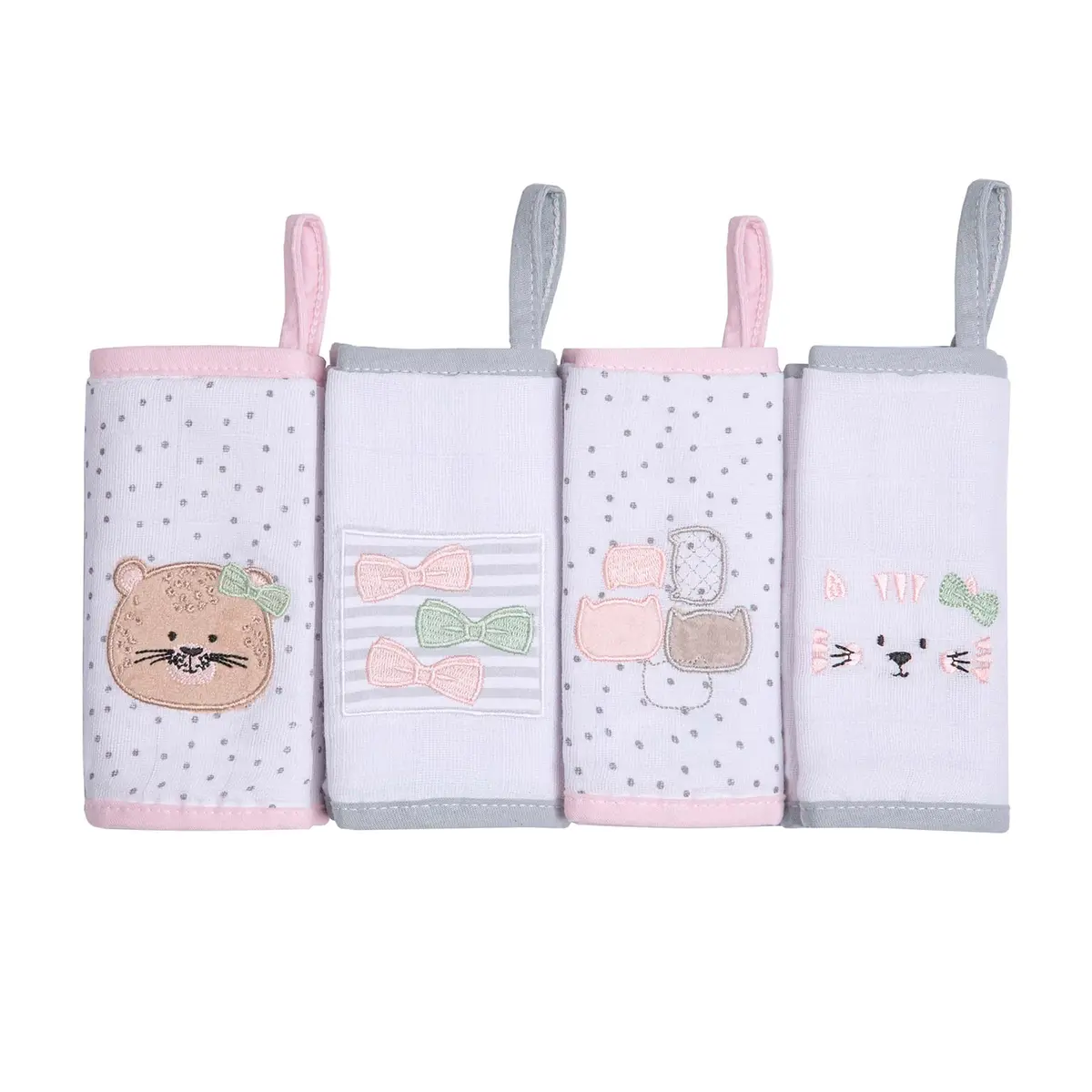 Papi Textil Paninho De Boca Soft Papi Friends C/Prendedor De Chupeta 38Cm X 36Cm Contem 04 Un - 1