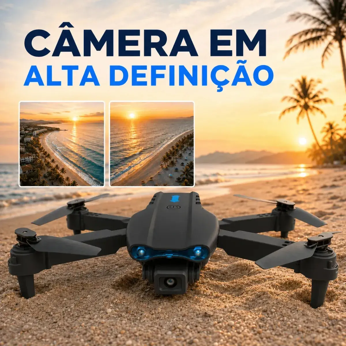 Drone E99 Câmera Dual 4k Sensor Obstaculos Manobras Com Controle Remoto Fpv Estabilidade Estavel 1 Bateria 10 minutos Preto thumbnail 2