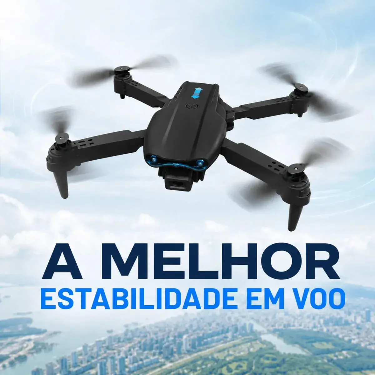 Drone E99 Câmera Dual 4k Sensor Obstaculos Manobras Com Controle Remoto Fpv Estabilidade Estavel 1 Bateria 10 minutos Preto thumbnail 4