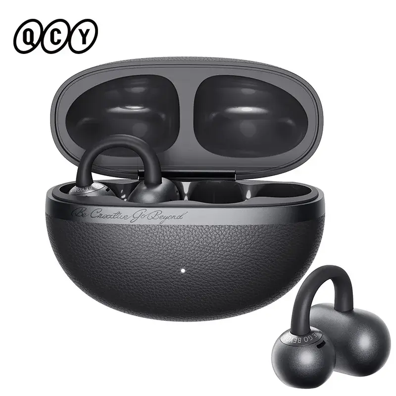 Fone de Ouvido Sem Fio QCY CT06 Crossky C50 Open Ear com 4 Microfones para Chamadas, Graves Aprimorados, Bluetooth 6.0, Clip-On, Fone Esportivo OWS, 35 Horas de Bateria