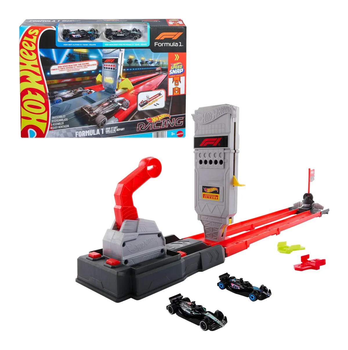 Kit Pista Hot Wheels Racing Desafio de Saídas Mattel. Conjunto de Corrida com lançadores duplos e curvas radicais. para crianças a partir de 4 anos. - 1