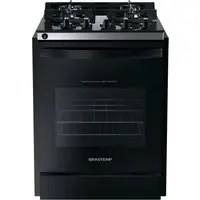 Fogão Brastemp 4 Bocas De Embutir Preto Com Mesa De Vidro E Dupla Chama - Byo4xae Bivolt - 1