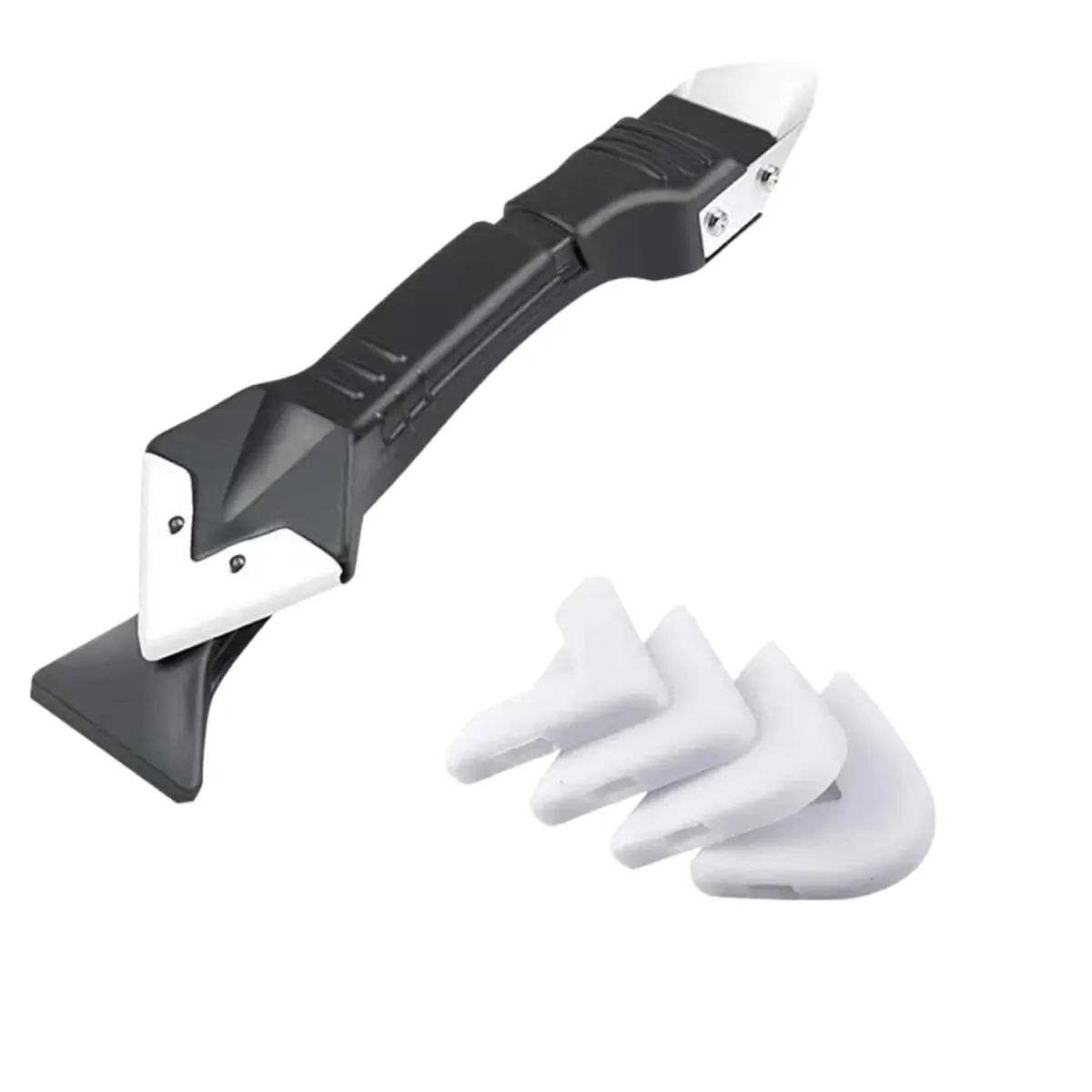 Espátula 3 em 1 Removedora Aplicador Silicone Rejunte Acabamento e Raspagem | Possui 5 Raios de Acabamento (3R, 6R, 10R, 13R, 17R) Ideal para Reforma e Construção