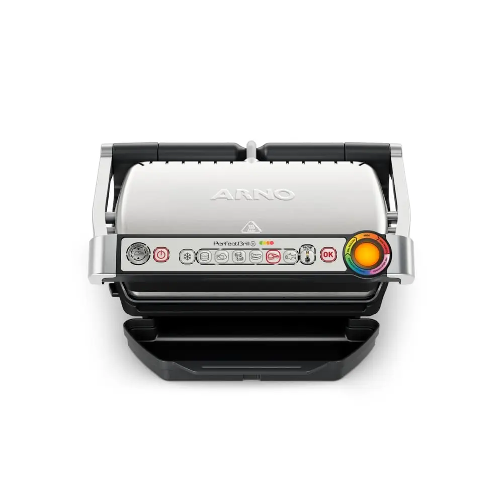 Grill Elétrico Arno Perfect Grill GP01, Inox, com 6 Programas, Função Descongelar e Medição Automática de Espessura, Antiaderente e Fácil de Limpar, 1830W, 110V - 1