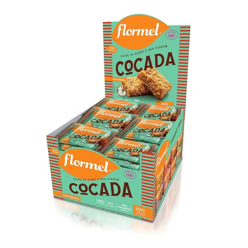Cocada FLORMEL Zero Açúcar- Caixa com 24 Unidades - 1