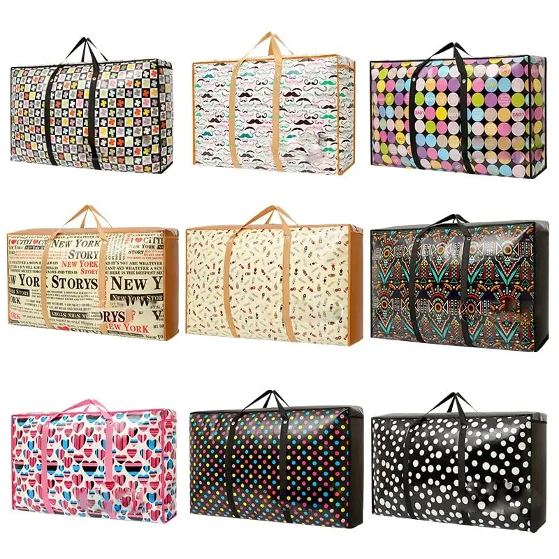 Sacolão Bolsa Impermeávelcom Ziper Resistente - Grande e Estiloso para Viagens, Mudanças e Compras