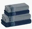 Jogo De Toalhas 4 Pçs Fio Cardado 100% Algodão Bosco Karsten Azul Serena/ Azul Naval Bosco