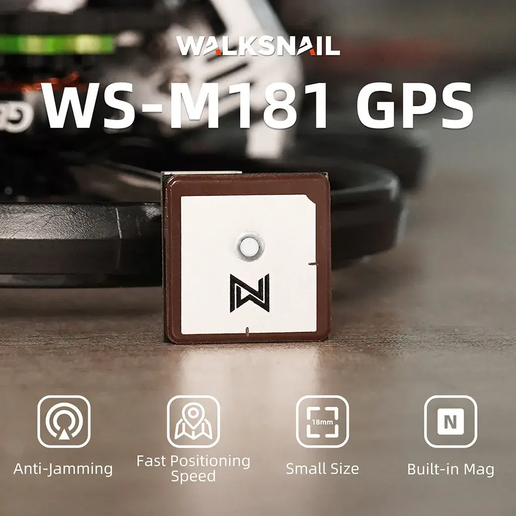 Walksnail WS-M181 GPS M10 GNSS com Bússola QMC5883 Integrada e Antena de Cerâmica para Aeromodelos RC, Drones FPV Freestyle e de Longo Alcance