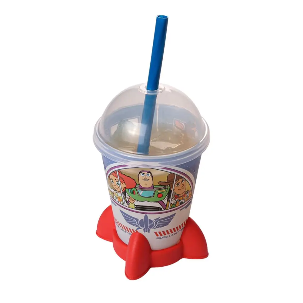 Plasútil Copo Foguete Toy Story com Tampa e Canudo 280 ml