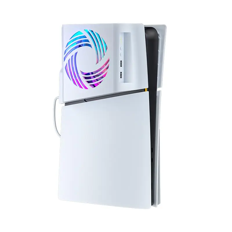 Ventoinha de Refrigeração para PS5 Slim Sistema de Resfriamento Silencioso | para PS5 Slim Digital/ Edição, Silencioso Automiatic, com Luz RGB/ Porta USB