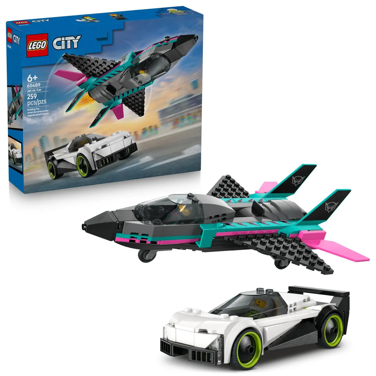 LEGO City Jato vs. Carro, Conjunto de Carros e Jato 60489 (259 Peças) - 1