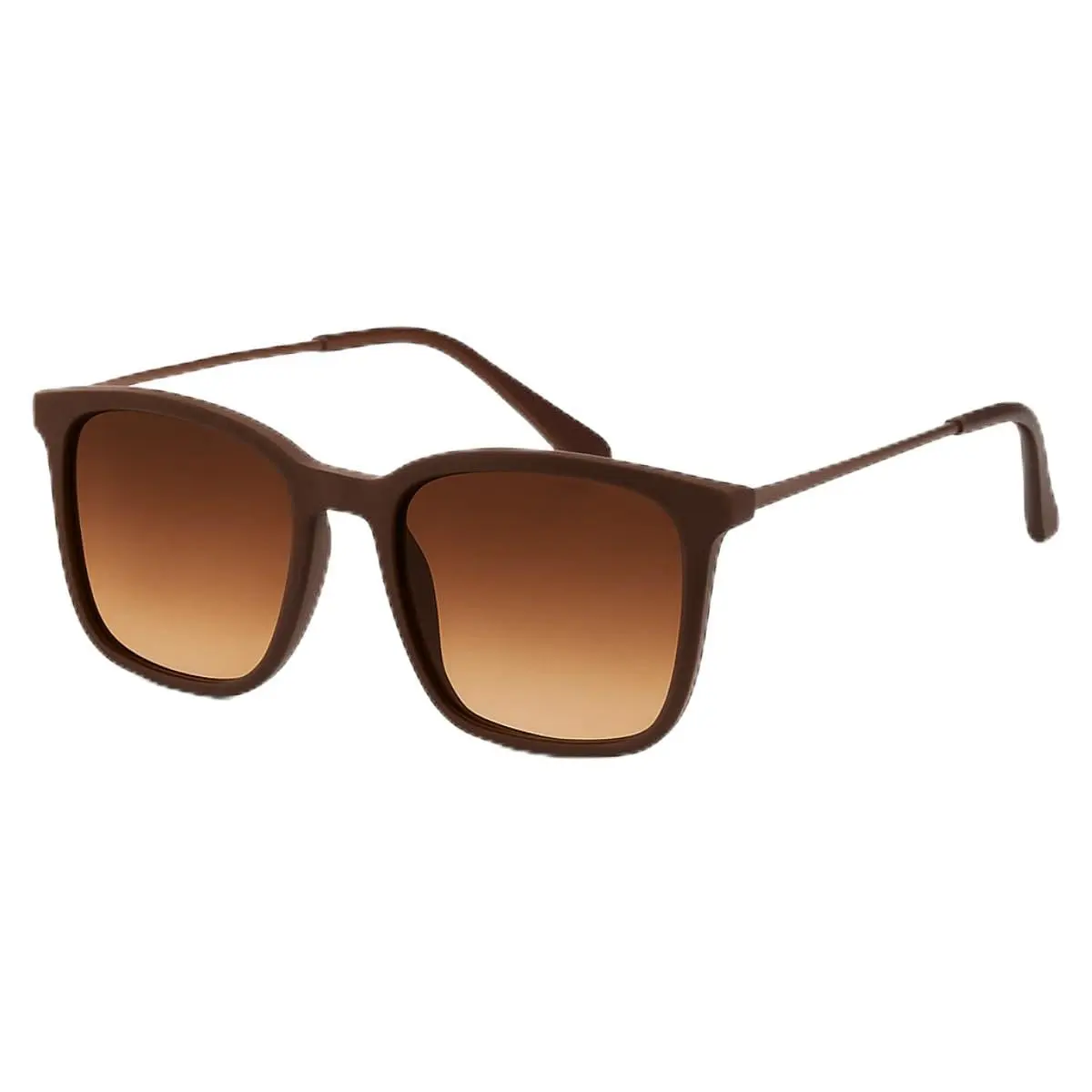 Óculos De Sol Quadrado, Preto Fosco, Unissex, Proteção UV400, Lentes Degradê