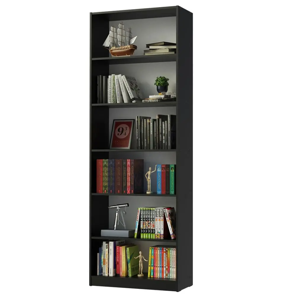 Estante Livreiro Madesa 6908 com 6 Nichos - Preto - 1