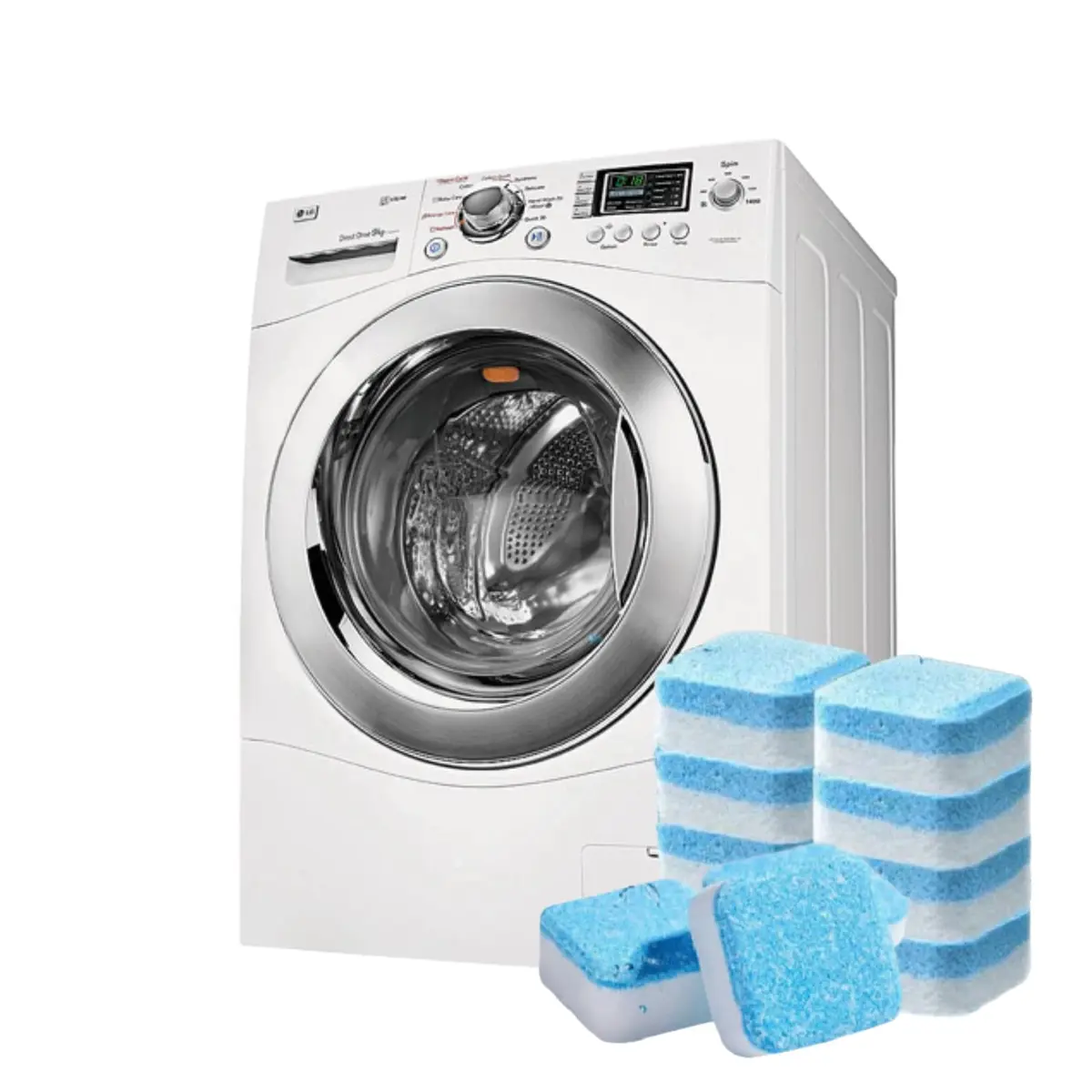 KIT 12 Pastilhas de Limpeza para Máquina de Lavar Roupa e Lava louças, Detergente em Cápsula Dupla Camada, 12 CICLOS.