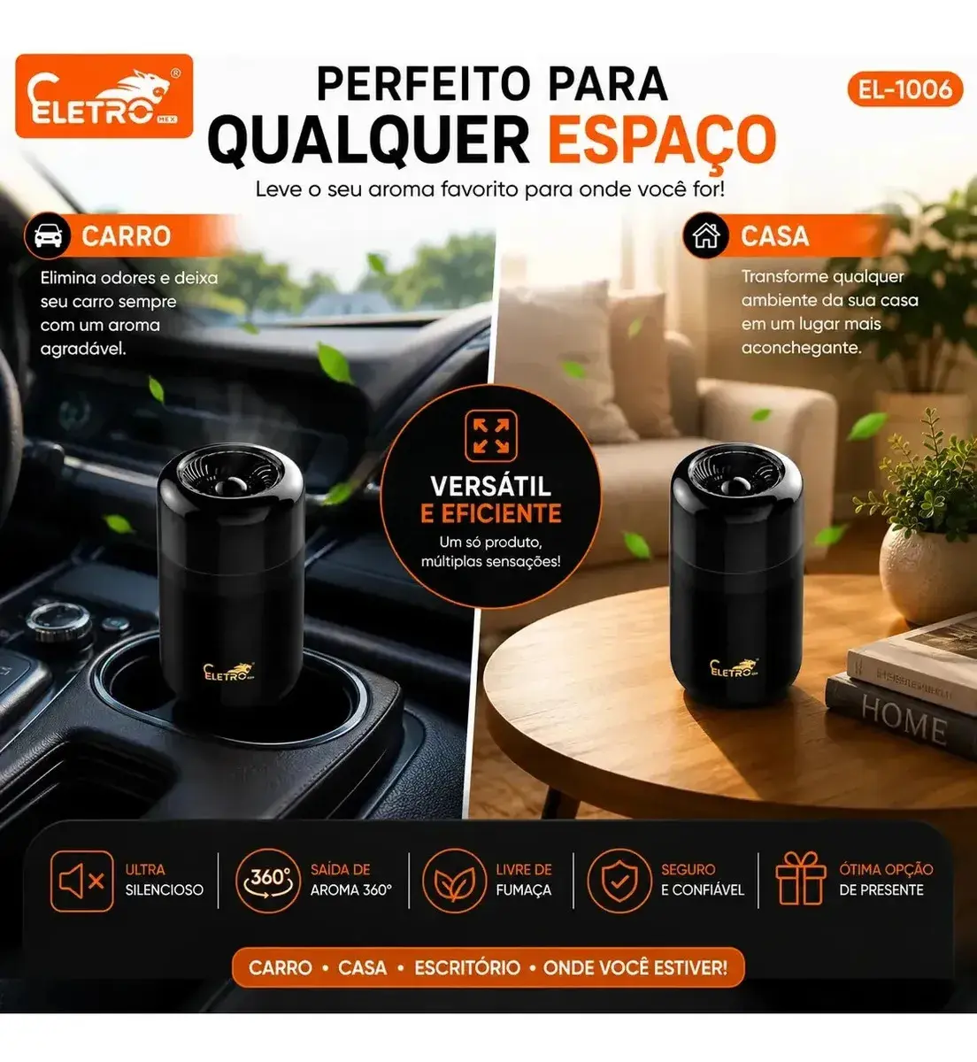 Eletro-aromatizador De Carro Premium Perfume Sólido Duradouro | Elimina Odores E Deixa O Carro Cheiroso Cor Uva Fragrância Uva thumbnail 4