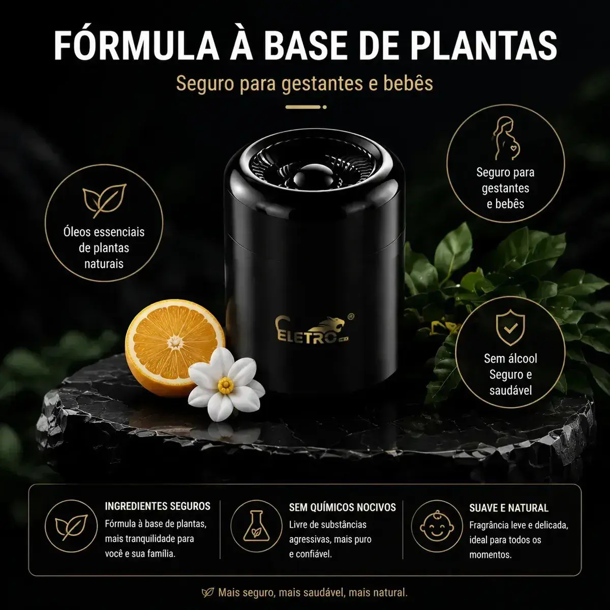 Eletro-aromatizador De Carro Premium Perfume Sólido Duradouro | Elimina Odores E Deixa O Carro Cheiroso Cor Uva Fragrância Uva thumbnail 5