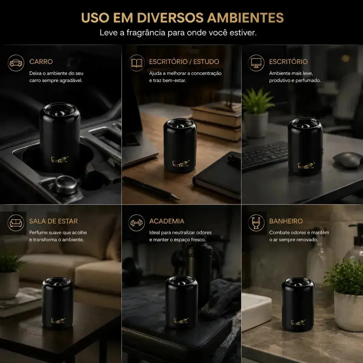 Eletro-aromatizador De Carro Premium Perfume Sólido Duradouro | Elimina Odores E Deixa O Carro Cheiroso Cor Uva Fragrância Uva thumbnail 6