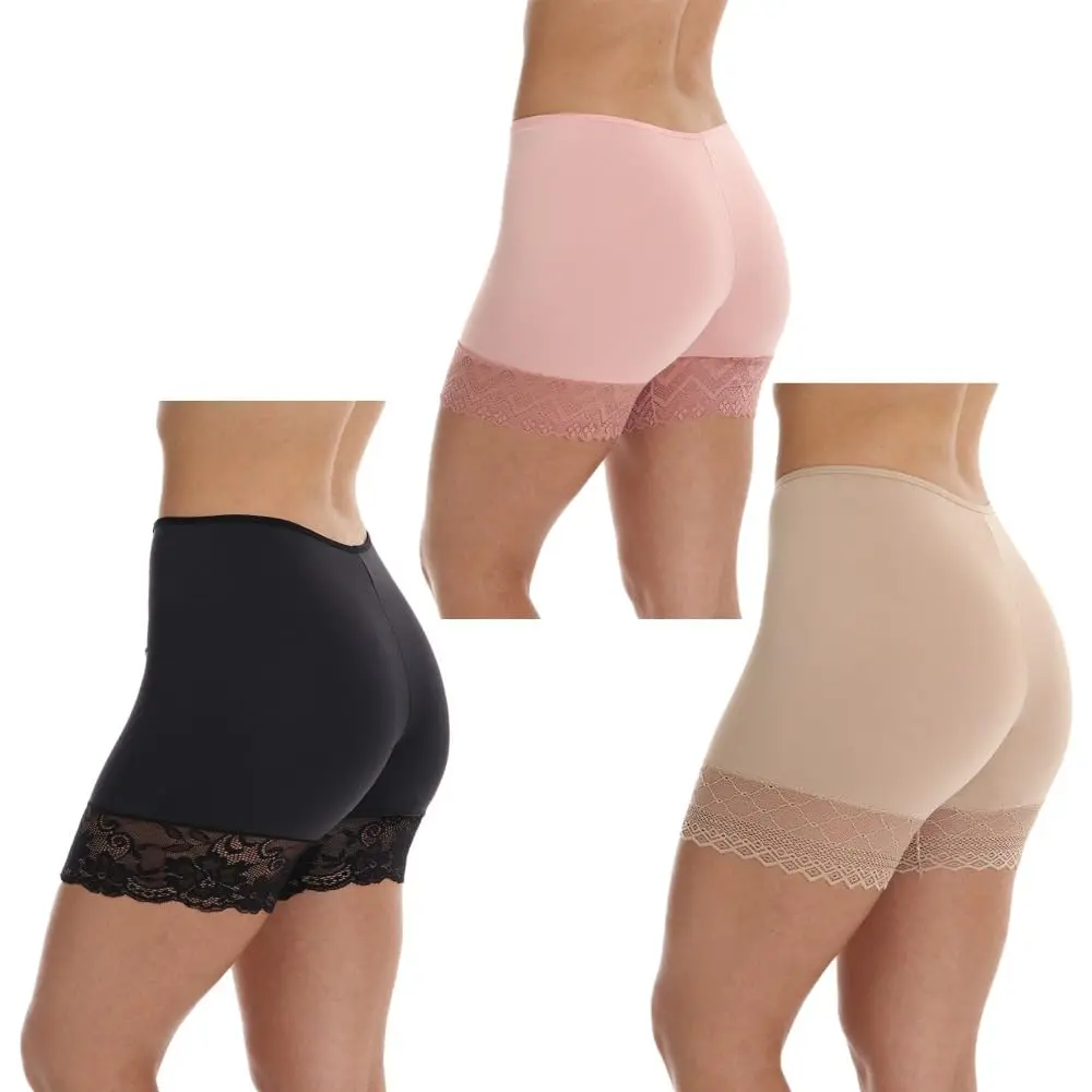 Kit 3 Short Anagua Segunda Pele Com Renda Feminina Adulto