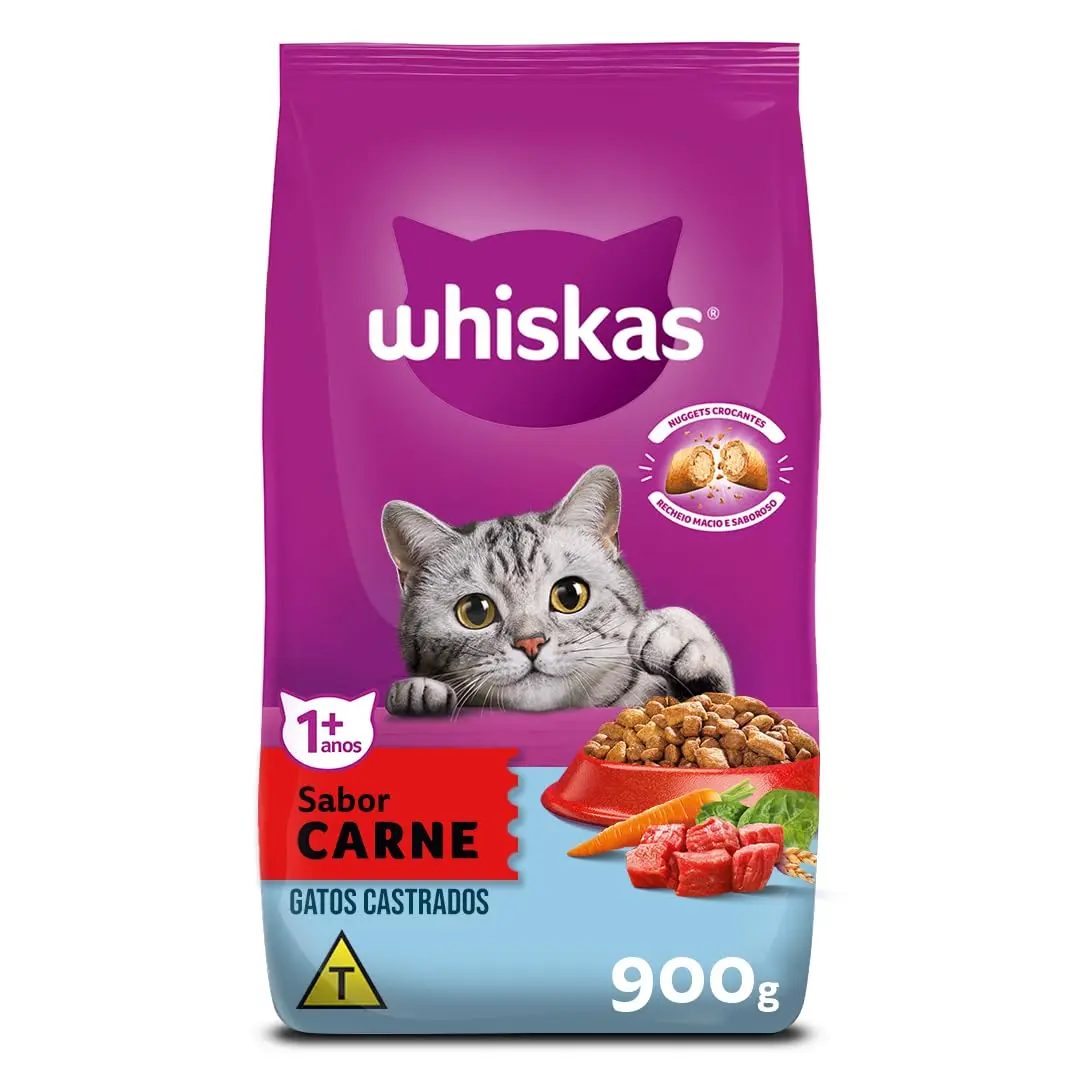 whiskas Ração Whiskas Carne Gatos Adultos Castrados 900 G