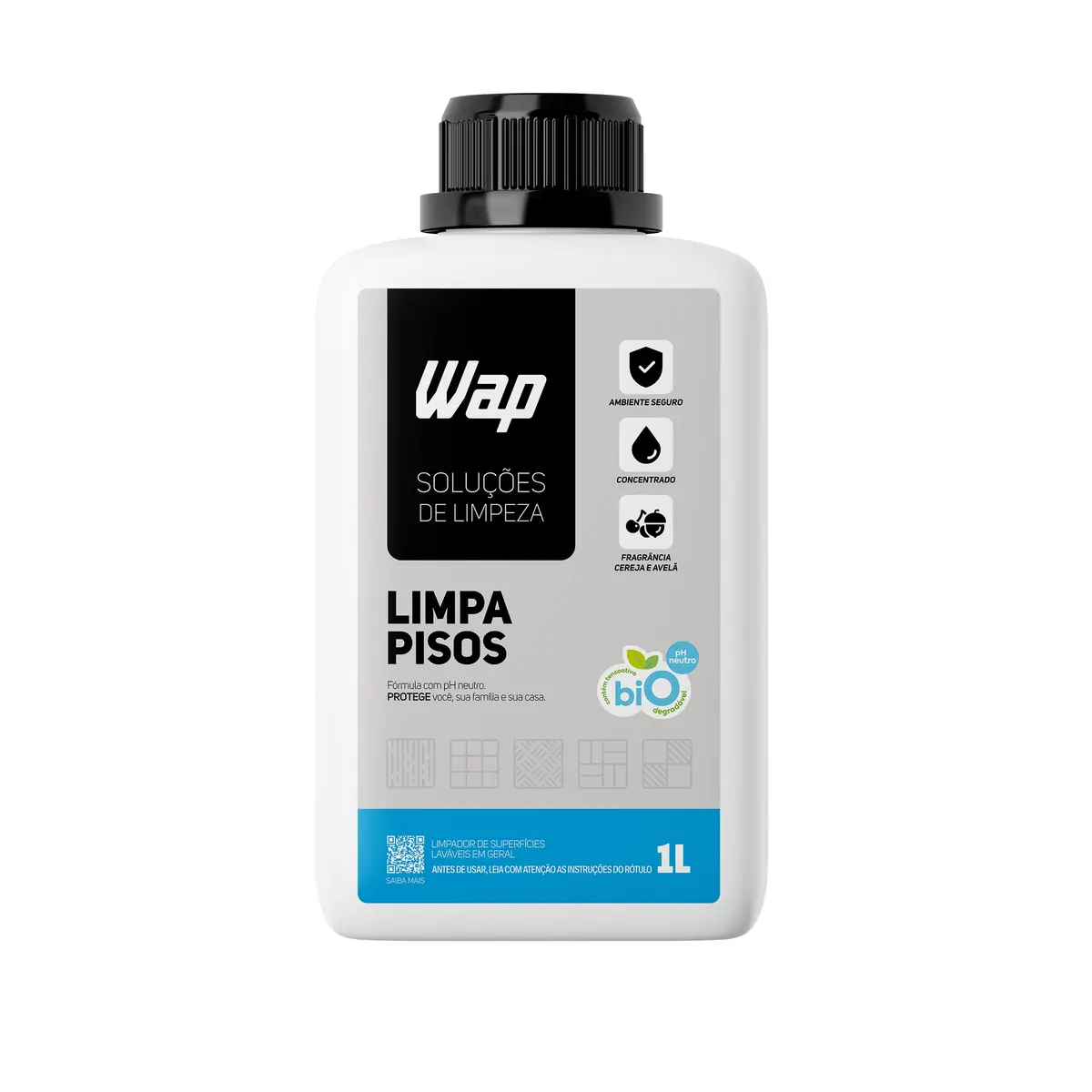 Limpador de Porcelanatos Pisos e Superfícies WAP LIMPA PISOS 1 LITRO, Branco e azul
