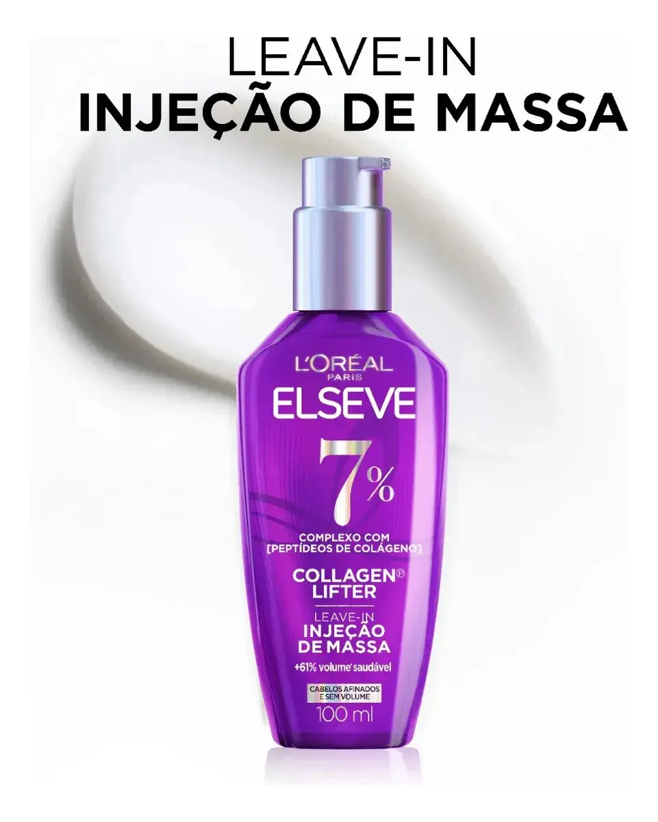 L'oréal Paris Elseve Collagen Lifter Leave-in Sérum Capilar Para Cabelos Finos Injeção de Massa com Peptídeos de Colágeno Aumenta o Volume em 61% e Encorpa os Fios por 72h 100ml thumbnail 7