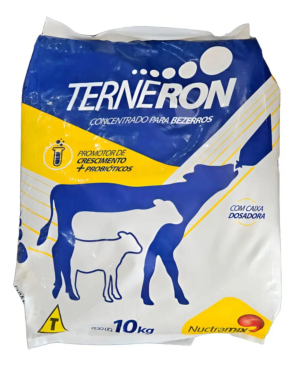 Terneron Plus 10kg Leite Em Pó Bezerros Faz 90 Litros