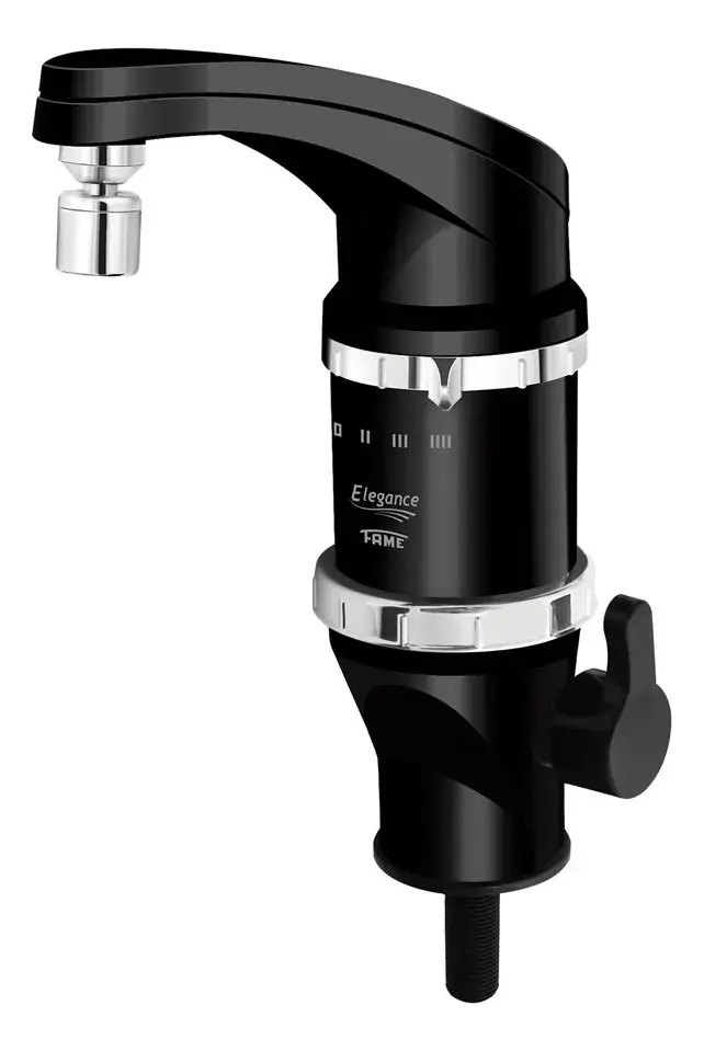 Torneira Elétrica Bancada Fame Elegance 4t Preto 5400w Acabamento Cromado