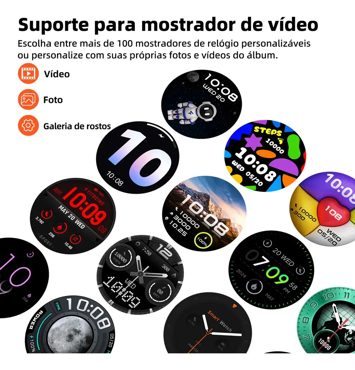 Relógio Inteligente Gps Smartwatch Amoled 3atm Sport Gps Caixa Preto thumbnail 5