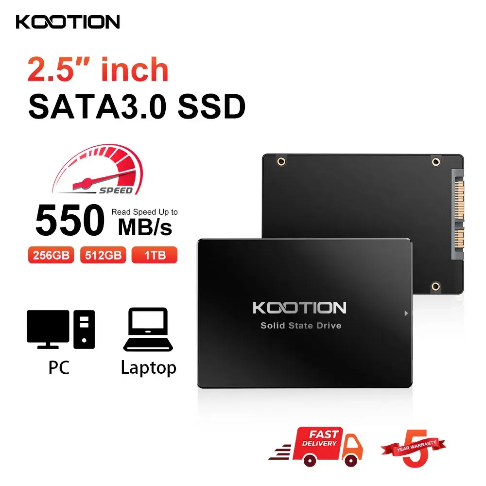 Kootion sata3 unidade de estado sólido 2.5 Polegada 2tb 1tb 512gb 480gb 256gb 240gb 128gb 120gb ssd discos duros internos para desktop portátil - 1