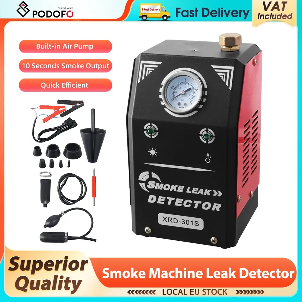 Máquina de Fumaça Automotiva Podofo para Diagnóstico de Vácuo e Teste de Vazamentos em Sistemas de Tubulação, Detector de Vazamento de Combustível