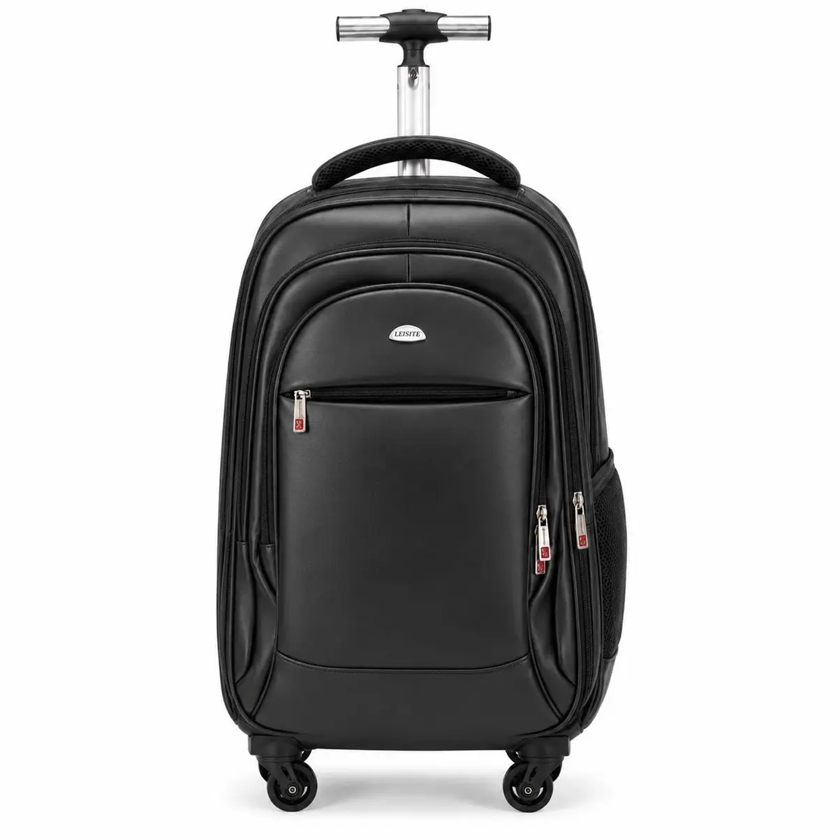 Mochila Executiva com Rodinhas 360° 2 em 1 Material Sintético Premium, Compartimento para Notebook,Alças Ocultáveis e Puxador de Alumínio Preto