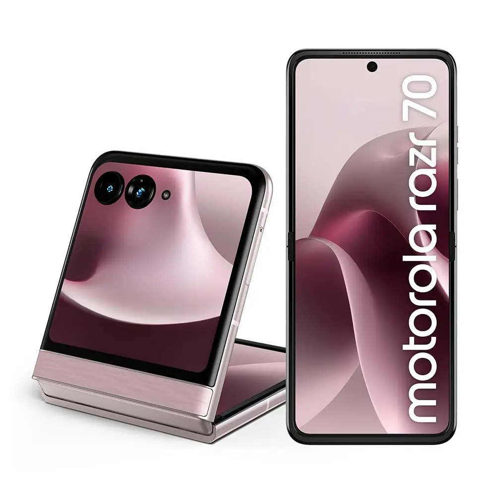 Smartphone Motorola Razr 70 5G - 256GB 8GB RAM+16GB Ram Boost Tela dobrável 6,9" Extreme AMOLED 120hz e externa 3,6” Gorilla Glass Victus - Rosa - 1