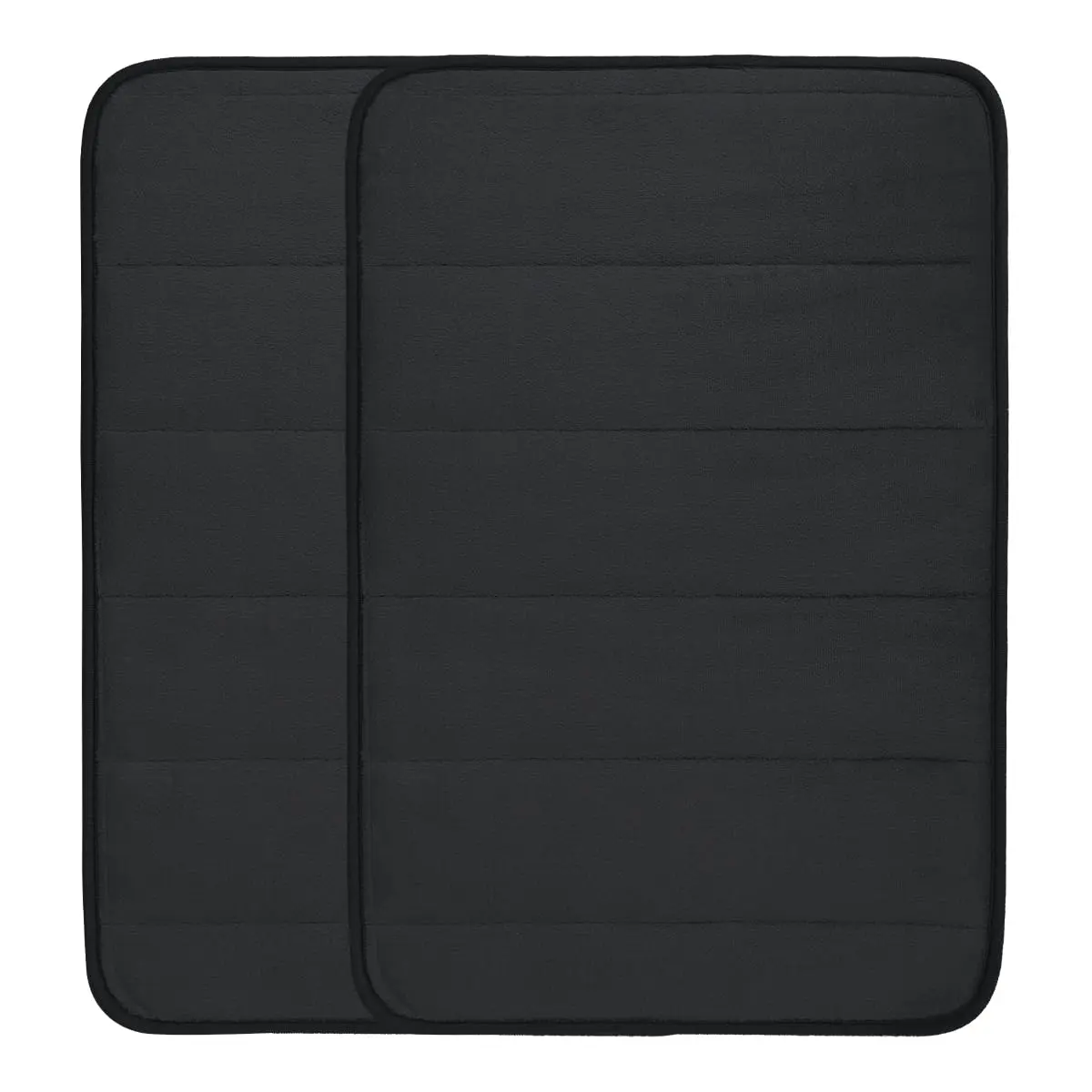 Decolab Kit 2 Tapetes Banheiro Super Confort Extra Macios Preto | Alta absorção e Base antiderrapante. Superfície aveludada, levemente acolchoada, 60 x 40 cm por peça.