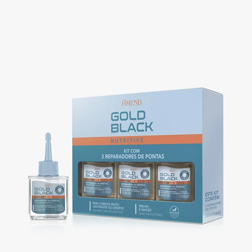 Kit 3 Óleos Reparadores Amend Gold Black Nutritive - 1