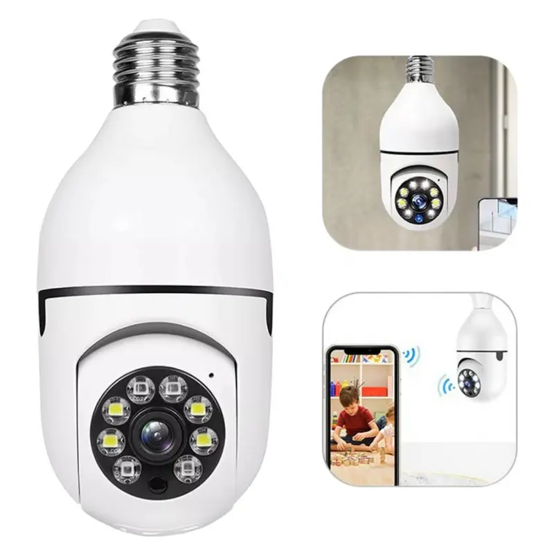 Câmera de segurança wi-fi ip sem fio 360 Lâmpada yoosee icsee full HD visão noturna 8177 - bivolt
